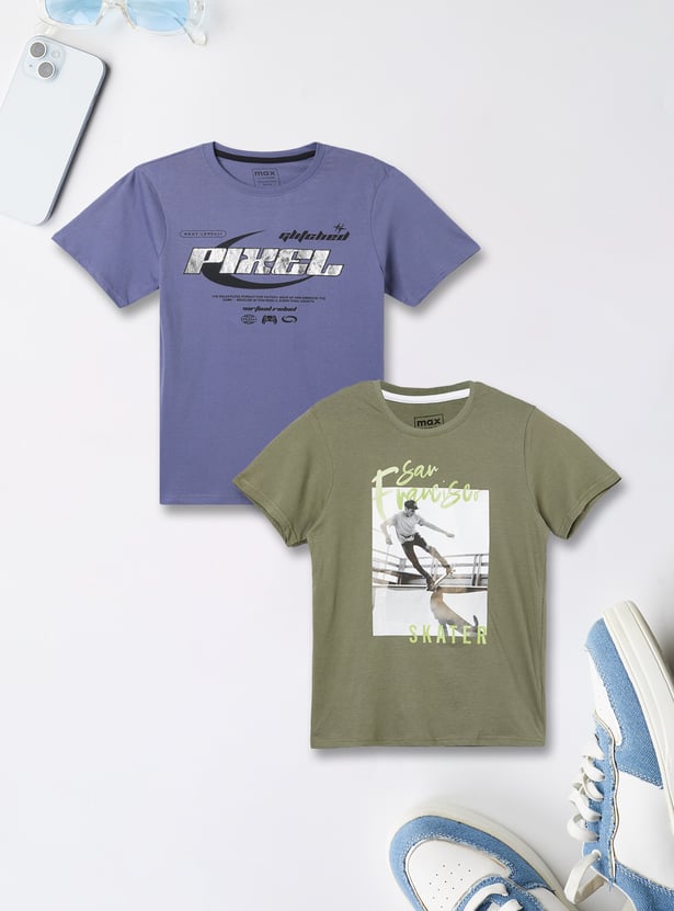 Boys Printed T-shirts - Pack of 2
