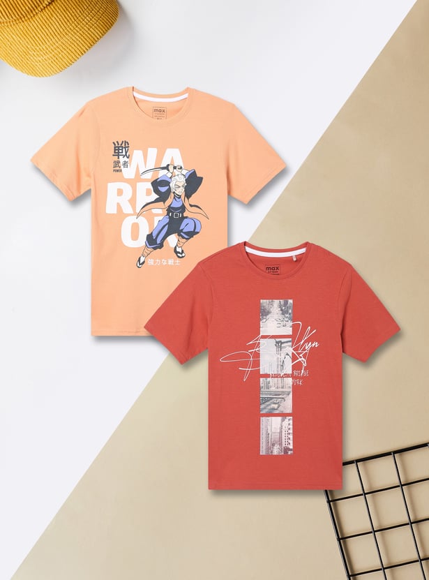 Boys Printed T-shirt - Pack of 2