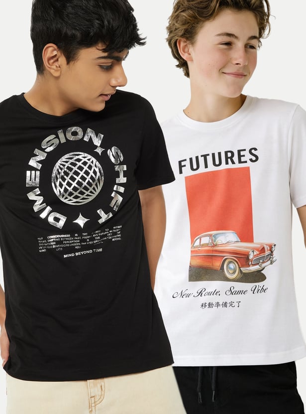 Boys Printed T-shirt - Pack of 2
