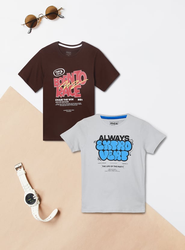 Boys Printed T-shirts - Pack of 2