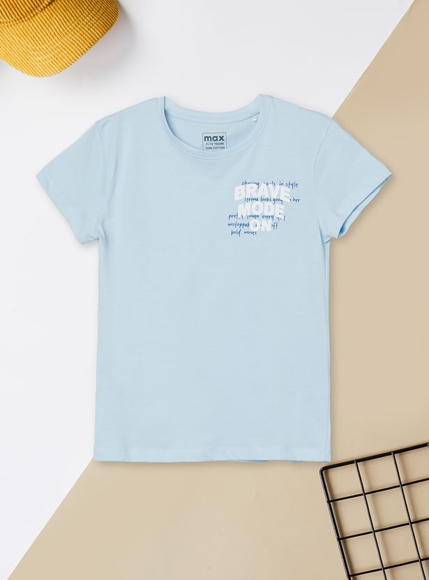 Girls Placement Print T-shirt - Pack of 2