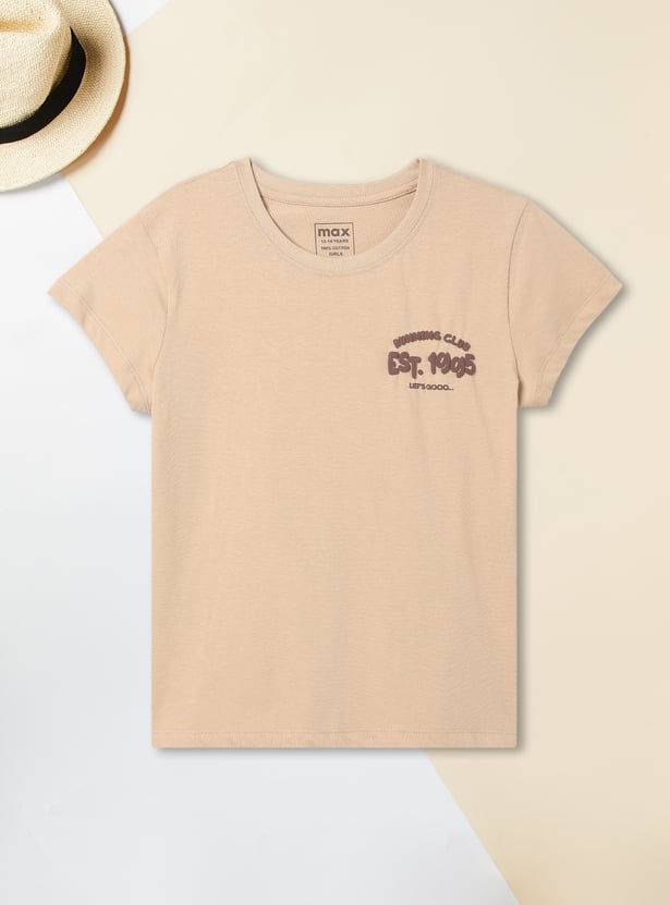 Girls Placement Print T-shirt - Pack of 2