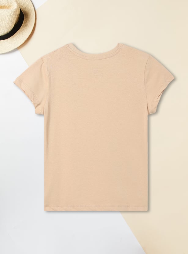 Girls Placement Print T-shirt - Pack of 2