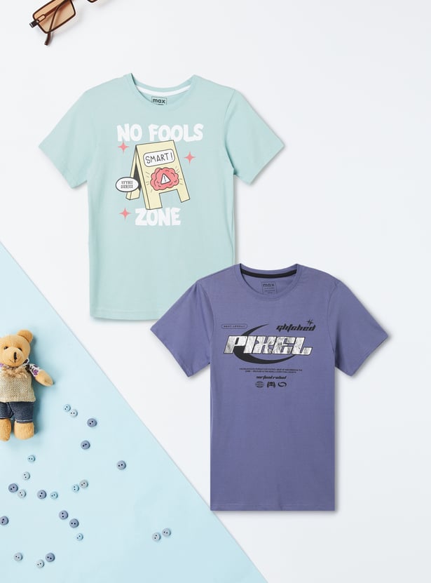 Boys Printed T-shirt - Pack of 2
