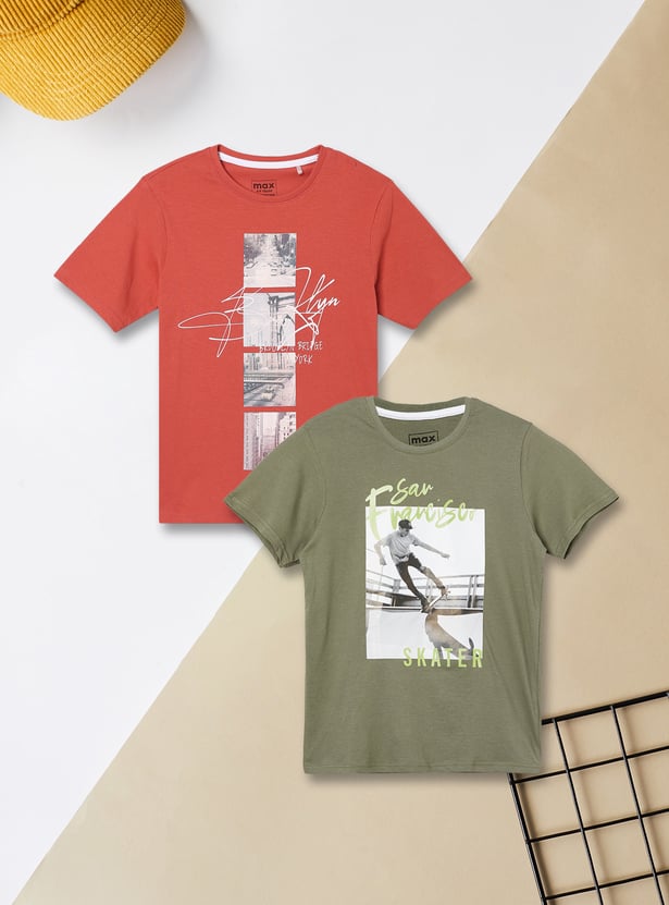 Boys Printed T-shirt - Pack of 2