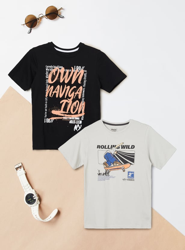 Boys Printed T-shirt - Pack of 2