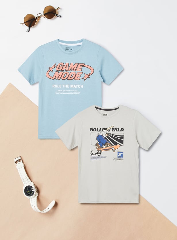 Boys Printed T-shirts - Pack of 2