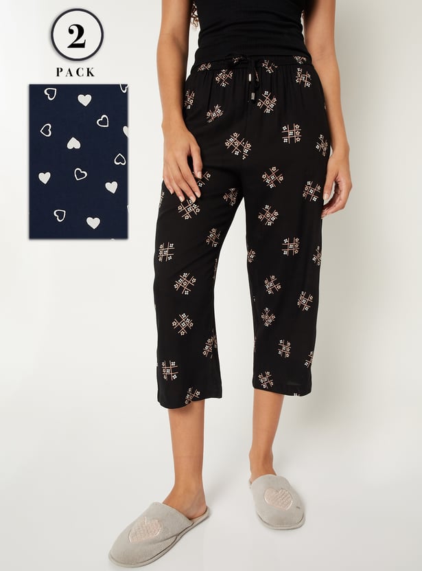 Women Printed Capris - Pack of 2