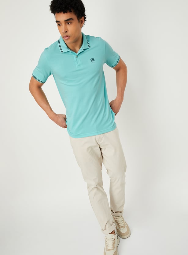 Men Solid Slim Fit Polo T-shirt