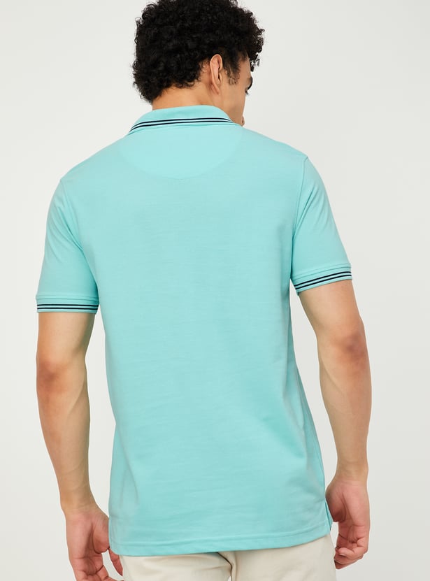 Men Solid Slim Fit Polo T-shirt
