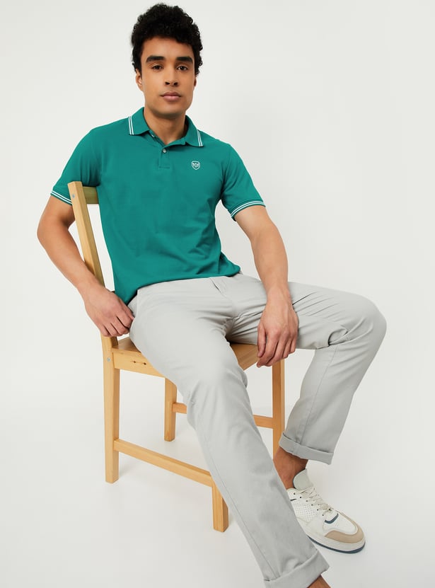 Men Solid Slim Fit Polo T-shirt