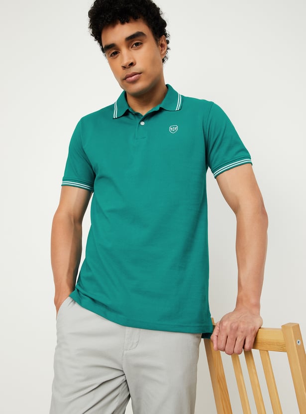 Men Solid Slim Fit Polo T-shirt