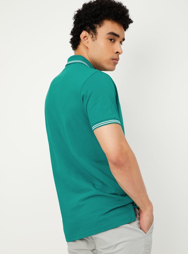 Men Solid Slim Fit Polo T-shirt