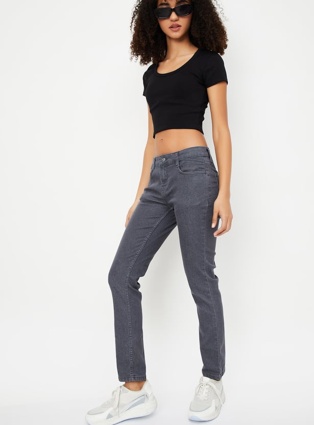 Women Solid Pencil Fit Jeans
