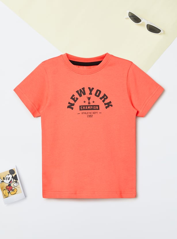 MAX Boys Printed Crew Neck T-shirt