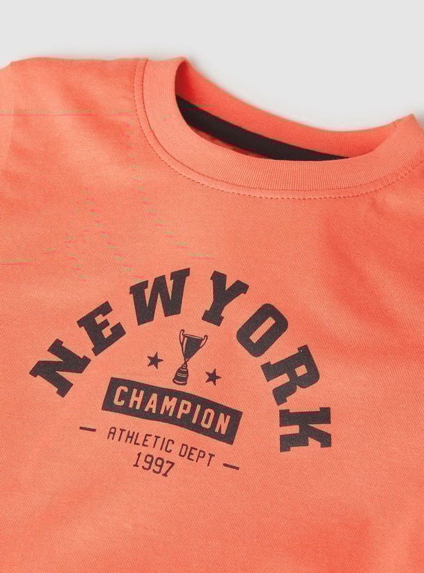 MAX Boys Printed Crew Neck T-shirt