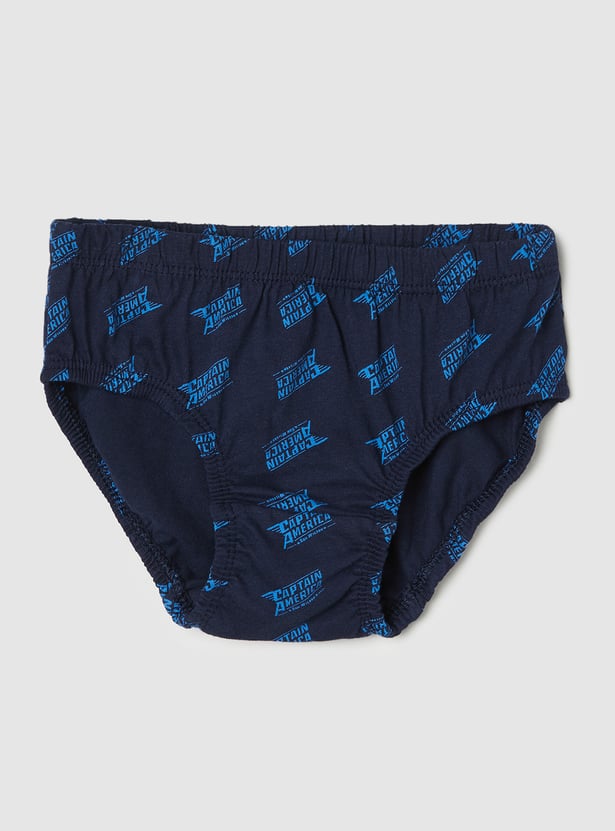Boys Assorted Captain America Printed Elasticated Briefs - Pack of 3