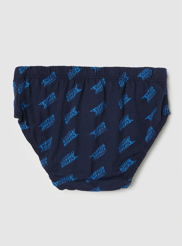 Boys Assorted Captain America Printed Elasticated Briefs - Pack of 3