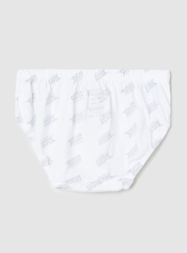 Boys Assorted Captain America Printed Elasticated Briefs - Pack of 3