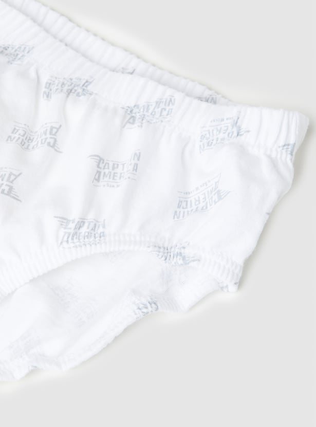 Boys Assorted Captain America Printed Elasticated Briefs - Pack of 3