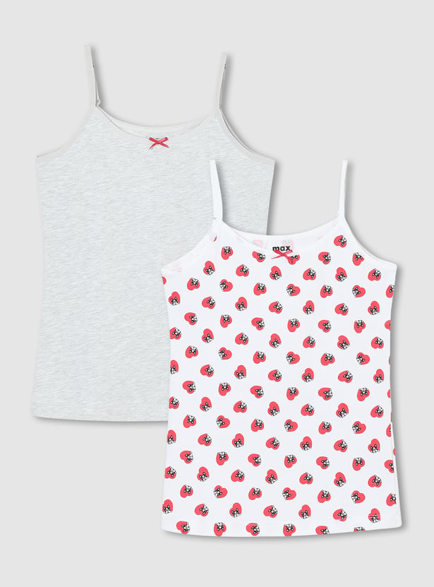 Girls Cotton Camisole - Pack of 2