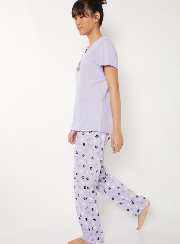 Women Printed PJ Set