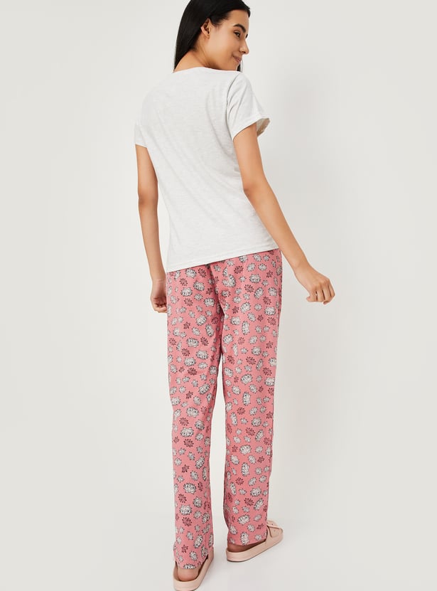 Women Cotton Printed PJ Set