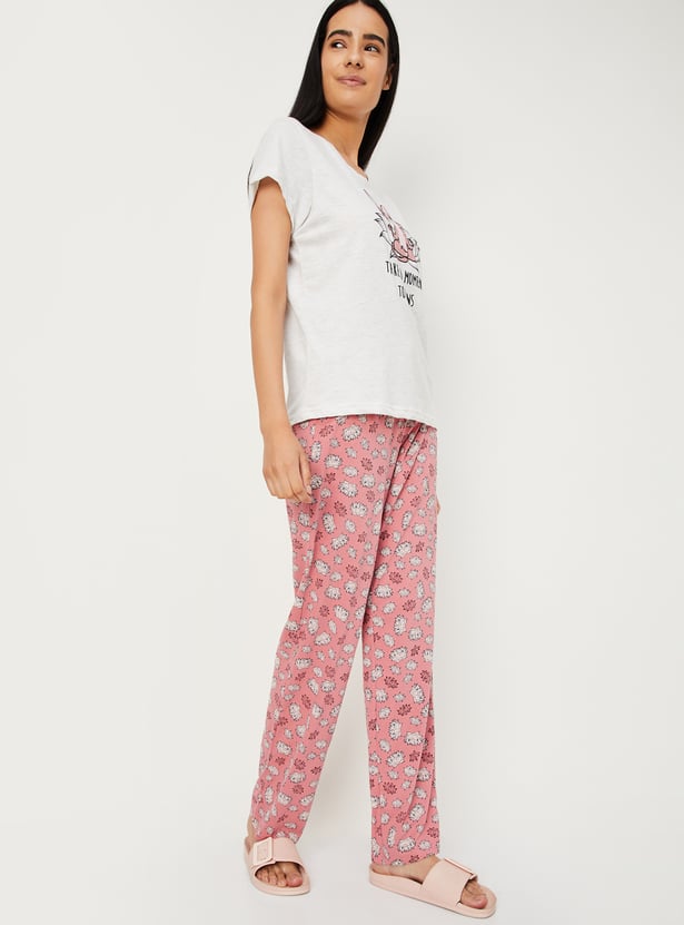 Women Cotton Printed PJ Set