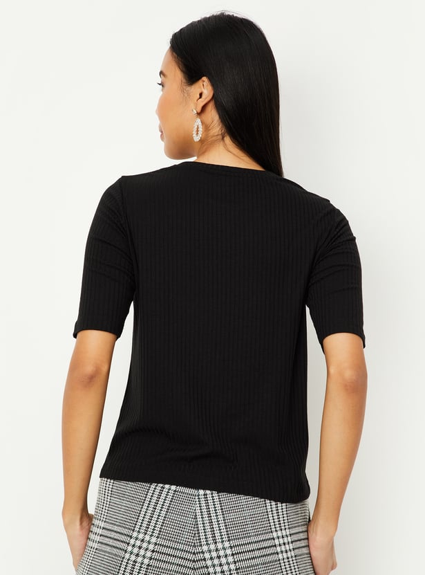 Women Solid Knitted Top