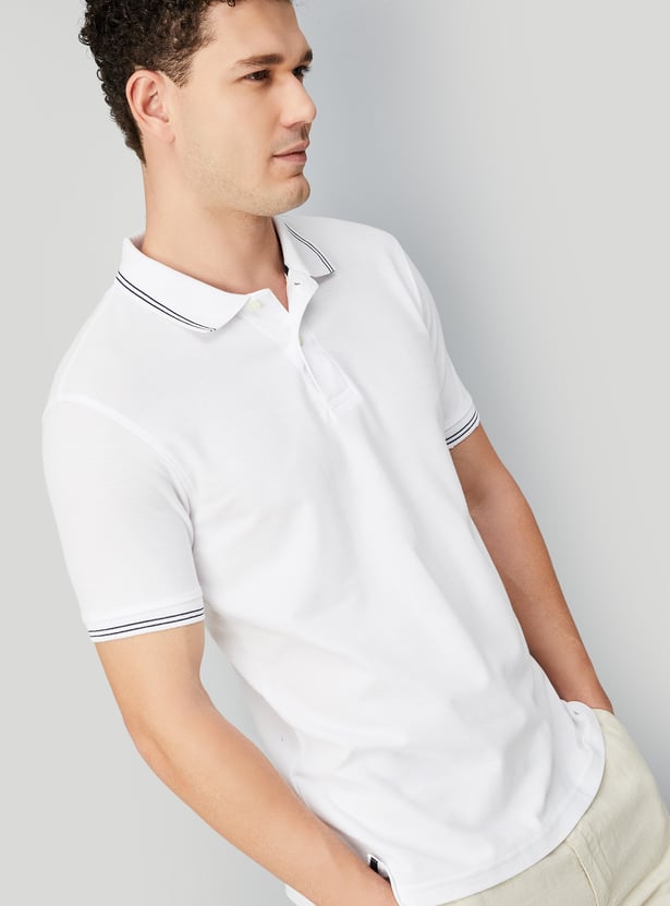 Men Solid Polo T-shirt
