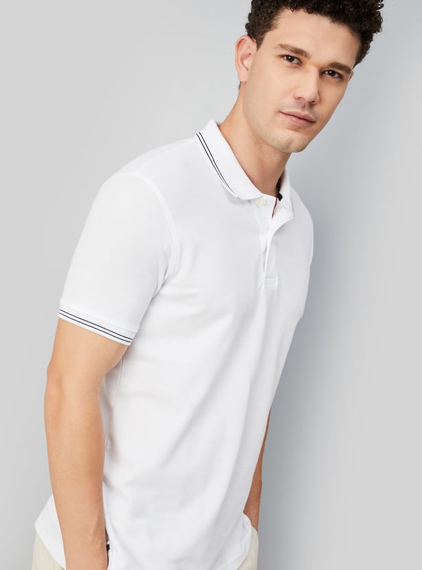 Men Solid Polo T-shirt