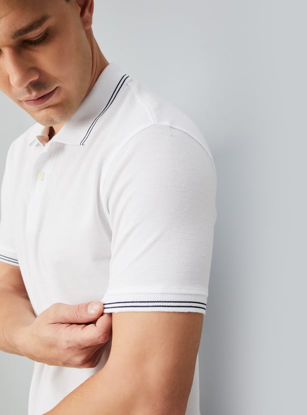 Men Solid Polo T-shirt