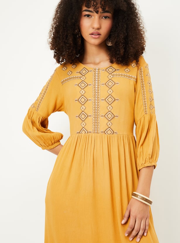 Women Embroidered Midi Dress