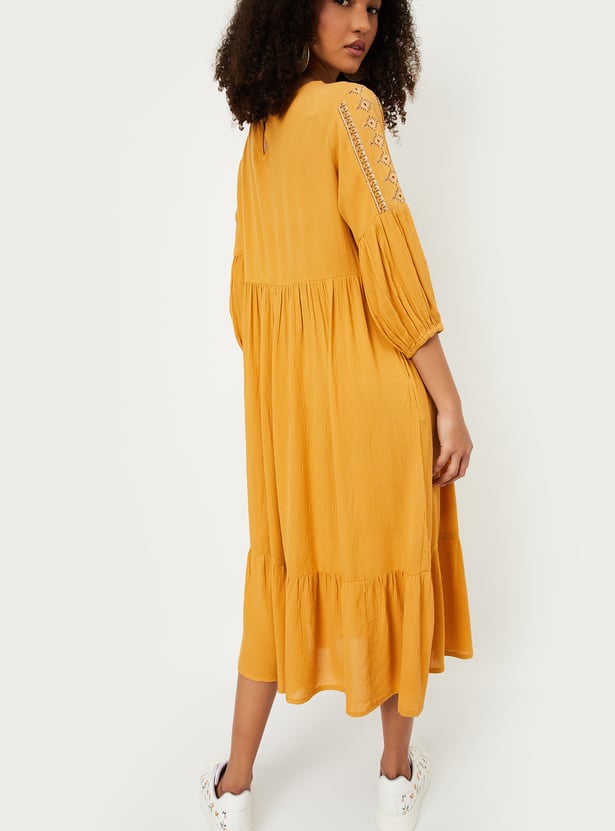 Women Embroidered Midi Dress