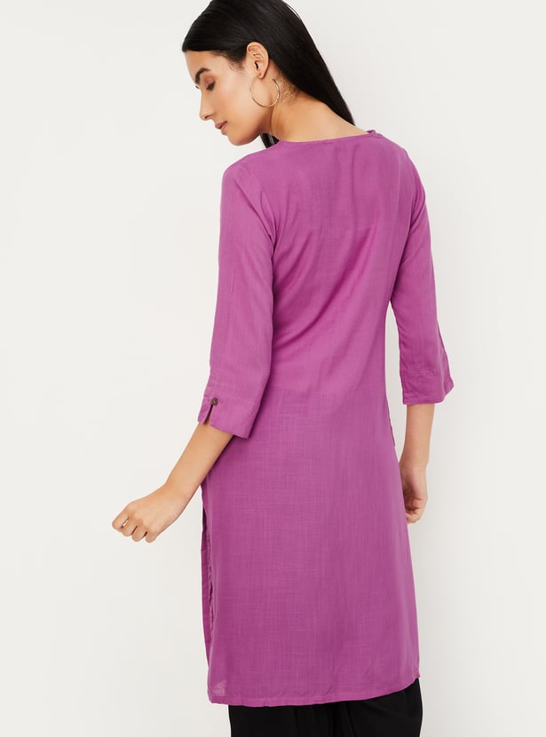 Women Solid Kurta with Pocket