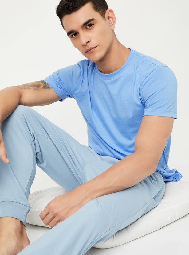 Men Solid Lounge T-shirts - Pack of 2