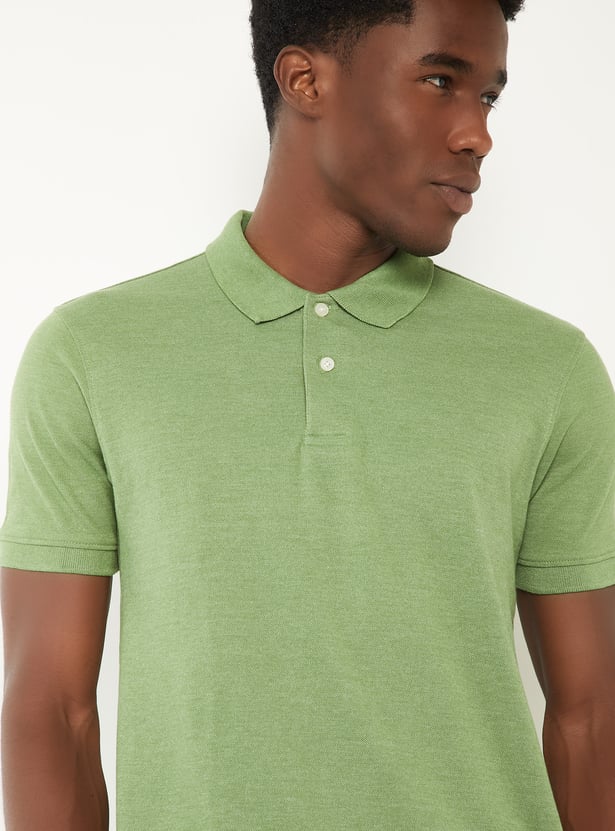 Men Solid Slim Fit Polo T-shirt