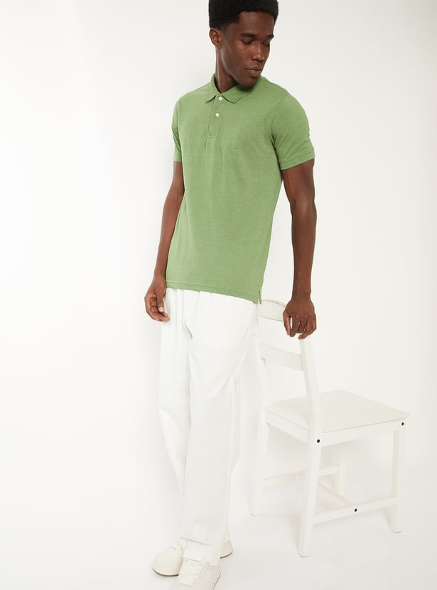 Men Solid Slim Fit Polo T-shirt