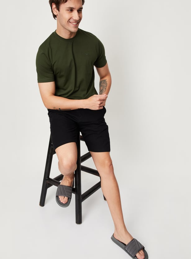 Men Solid Loungewear T-shirts - Pack of 2