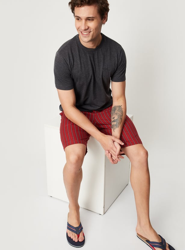 Men Solid Loungewear T-shirts - Pack of 2