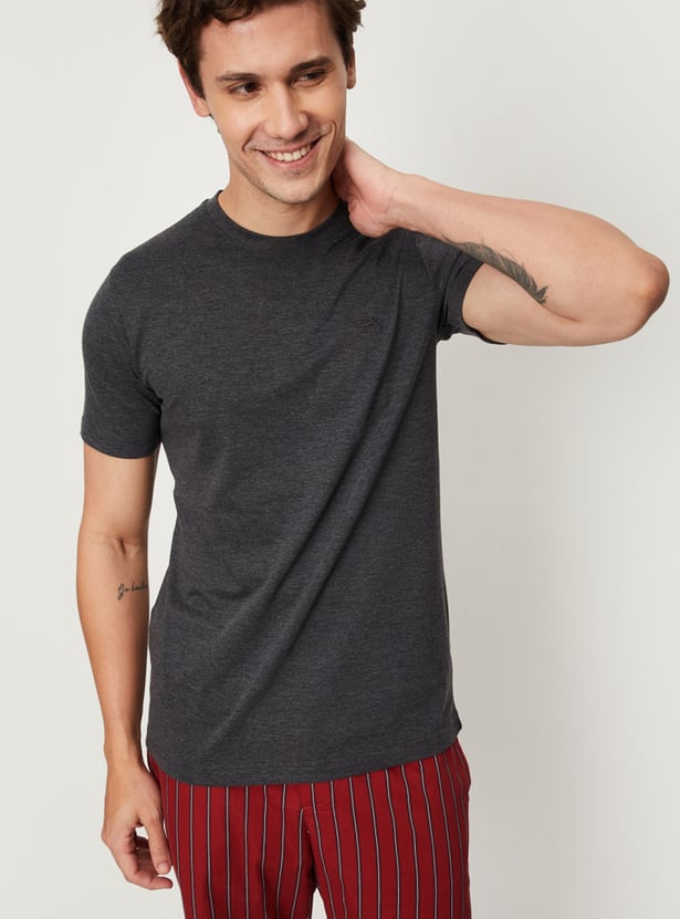 Men Solid Loungewear T-shirts - Pack of 2