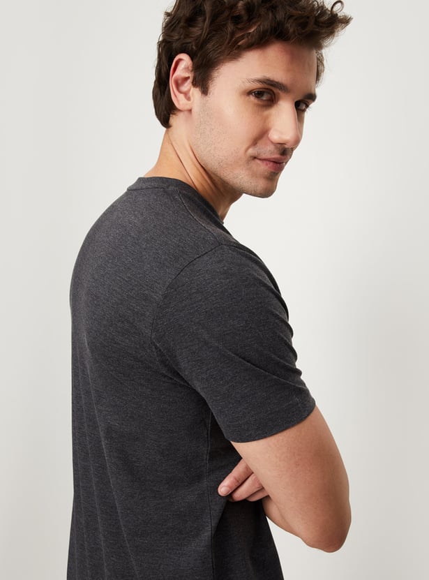 Men Solid Loungewear T-shirts - Pack of 2