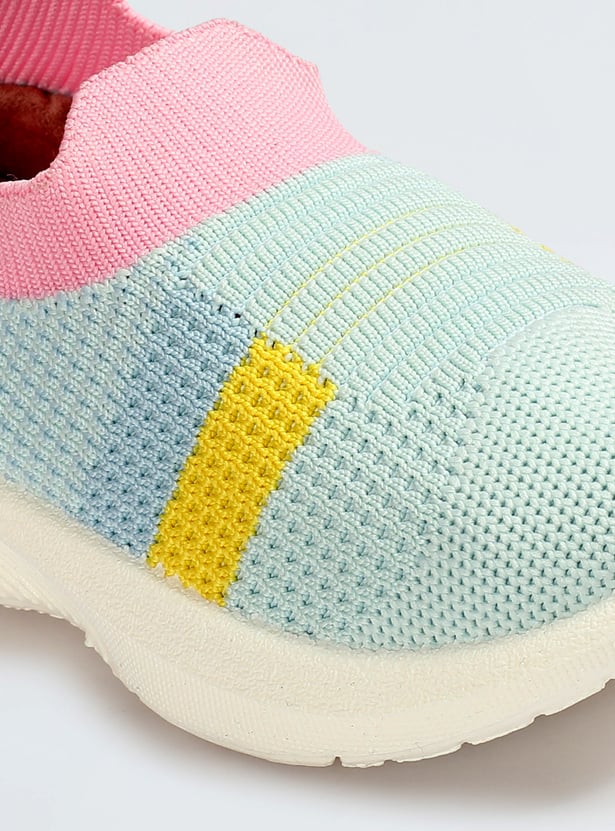 Girls Colourblock Slip-On Sport Shoes