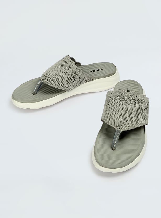 Women Knit Strap Slip-on Sandals