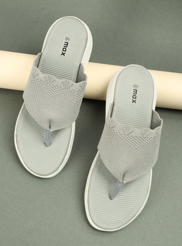 Women Knit Strap Slip-on Sandals