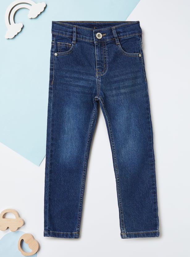 Boys Slim Fit Washed Jeans