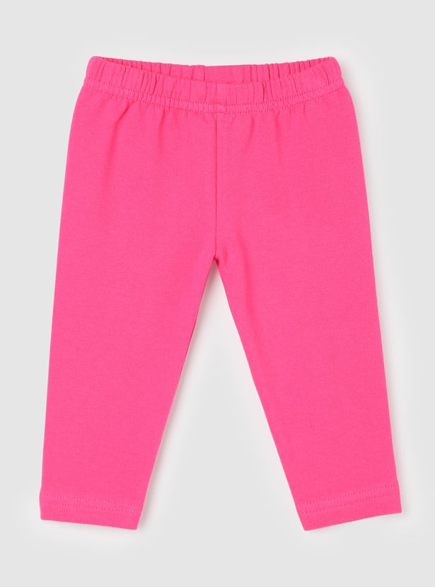 Girls Solid Full-Length Leggings