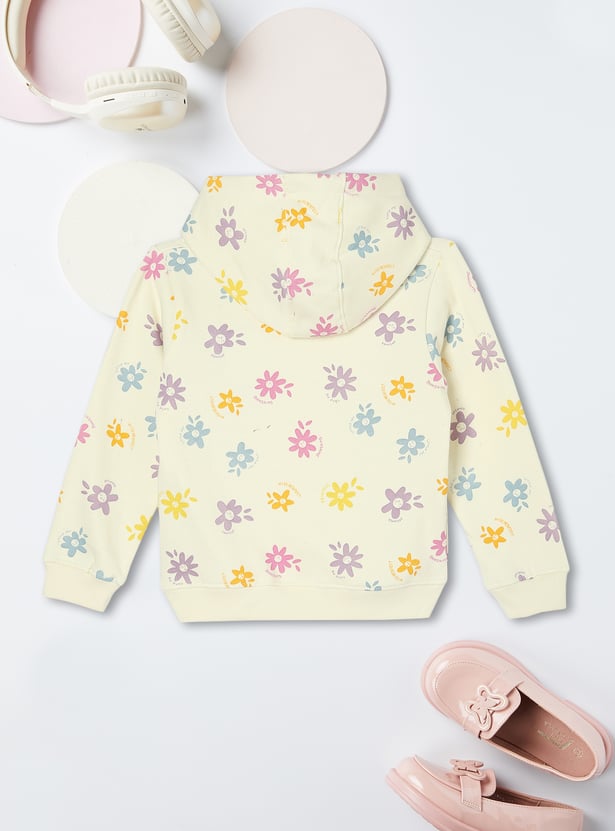 Girls Printed Hooded Sweatshirt