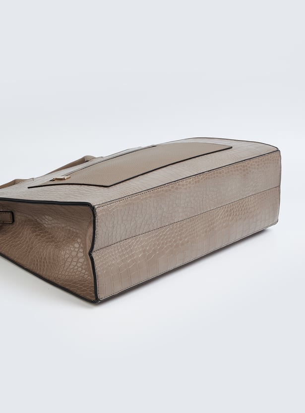 Women Croc-Textured Handheld Bag