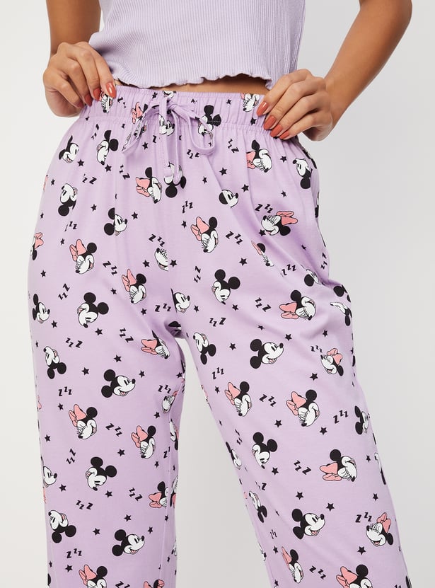 Women Mickey Print Pyjamas